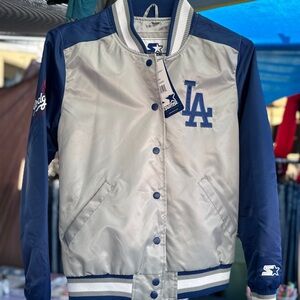STARTER Silver and Blue Varsity Jacket